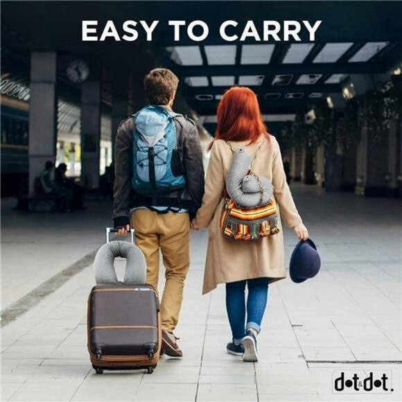 Memory Foam Travel Pillow Neck Support Adjustable Airplane Sleep Cushion - Picture 2 of 7